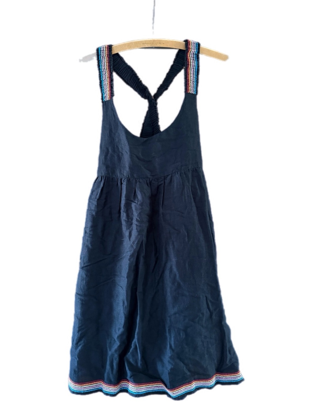 Solid & Striped The Jamie Dress Blackout Linen Blend Embroidered Strap NWT - Picture 3 of 11